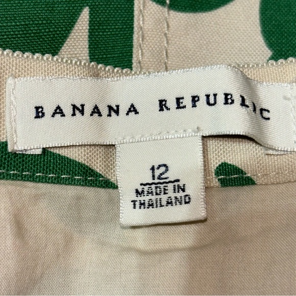 Banana Republic Green & Cream Full Skirt Size 12 - Picture 7 of 10